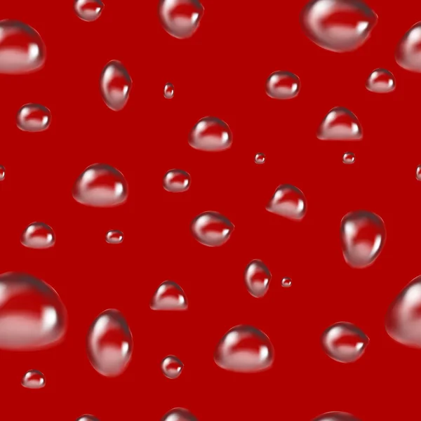 Motif sans couture avec des gouttes sur rouge — Image vectorielle