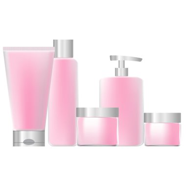 pembe kozmetik ambalaj kümesi