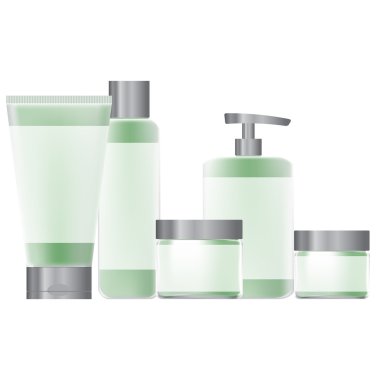 kozmetik için yeşil ambalaj kümesi