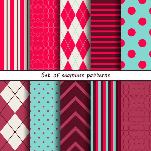Set of seamless patterns birthday — Stock Vector
