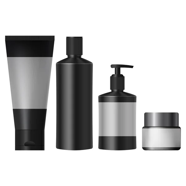 set gerçekçi siyah kozmetik kavanoz