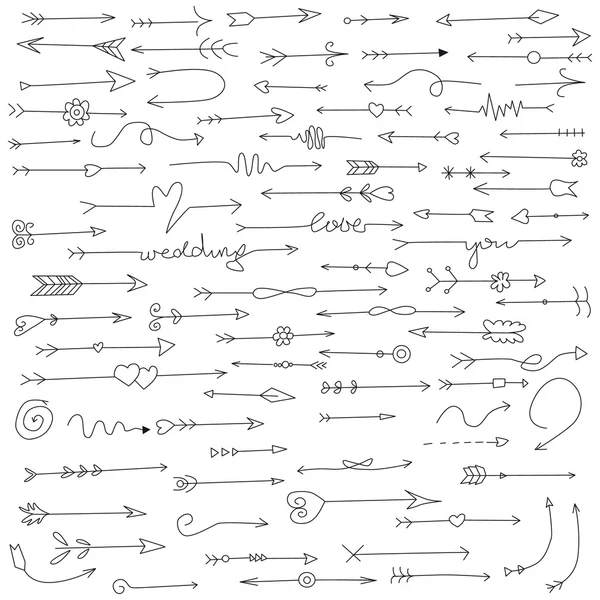 Set hand drawn arrows for your design — стоковый вектор