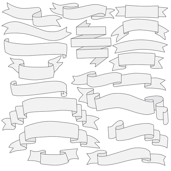 Beyaz arka plan üzerinde izole set handdrawn şeritler