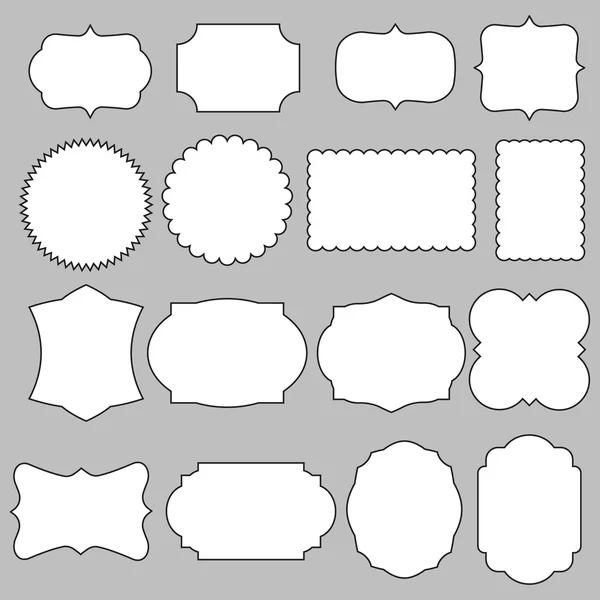 Set vintage frames op een grijze achtergrond — Stockvector