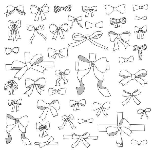 Doodle set strikken, linten — Stockvector