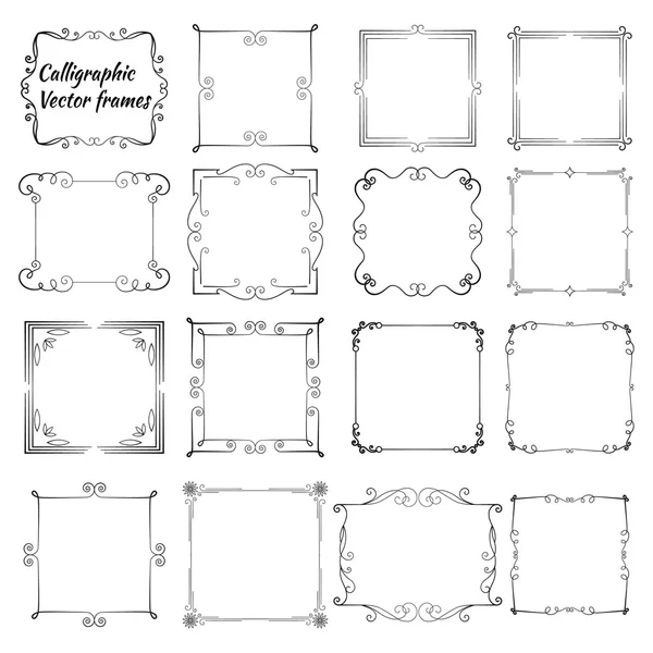 Set of vintage calligraphic frames — Stock Vector
