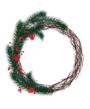 Noel çelenk çam dalları