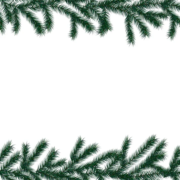 Arrangées branches de sapin vert. Carte de voeux Fond de Noël — Image vectorielle