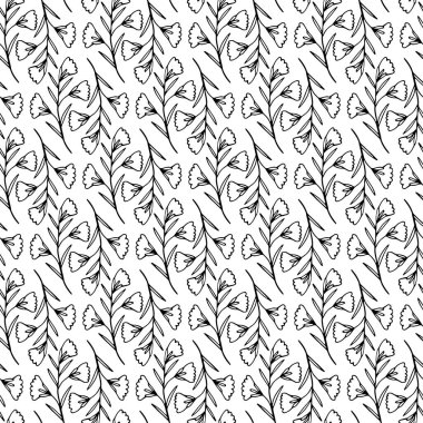 Çiçek arkaplan El Botanik Çizimsiz desen