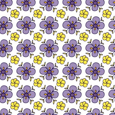 Vektör el çizimi botanik çizim. Çiçeksiz desen. Halk çiçekleri