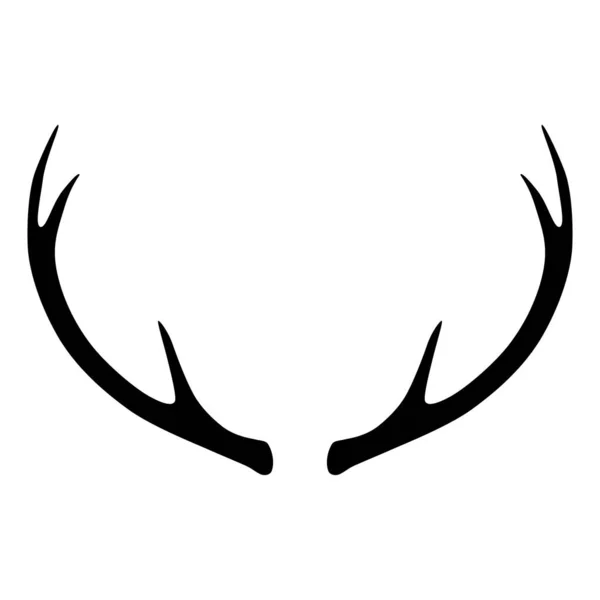 Hjorthorn Silhuett Isolerad Vit Bakgrund Horn Ikon — Stock vektor