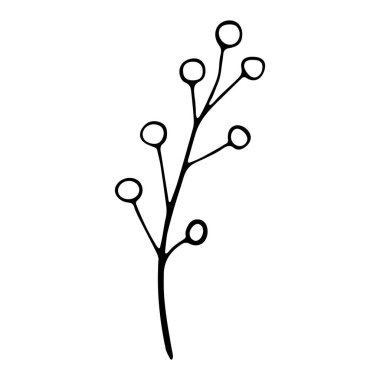 Çiçekli el sosyal medya hikayesi için karalama ikonu çizdi. El yapımı düğün bitkisi, bitki