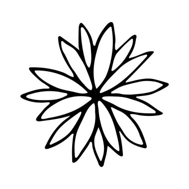 Düğün dekorasyonu için el yapımı tek yaprak. Çiçekli el, sosyal medya hikayesi için karalama ikonu çizdi.