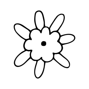 Sevimli, tek elle çizilmiş bitkisel element..