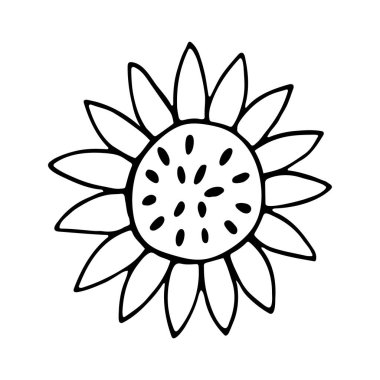 El çizimi klasik çiçek elementi