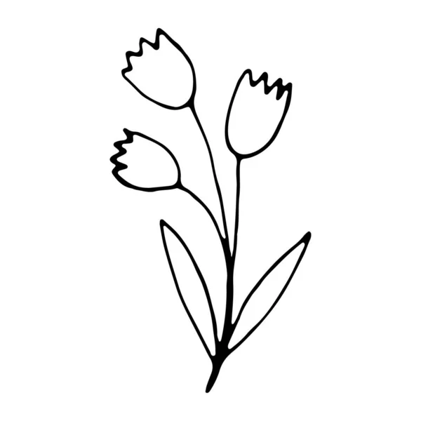 Květinová Květinová Ručně Kreslená Ikona Pro Příběh Sociálních Médií — Stockový vektor