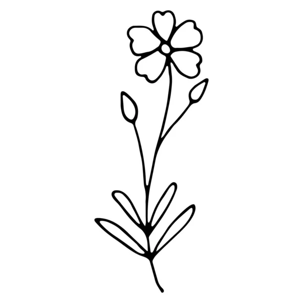 Floral Λουλούδι Ζωγραφισμένα Στο Χέρι Doodle Εικονίδιο Για Την Ιστορία — Διανυσματικό Αρχείο