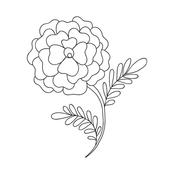 Піктограма Контуру Квітки Троянди Елемент Прикраси Дизайну Запрошення Весільні Листівки — стоковий вектор