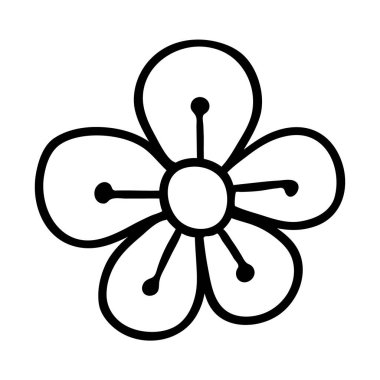 Sosyal medya hikayesi için çiçek ikonu. El çizimi papatya çayı