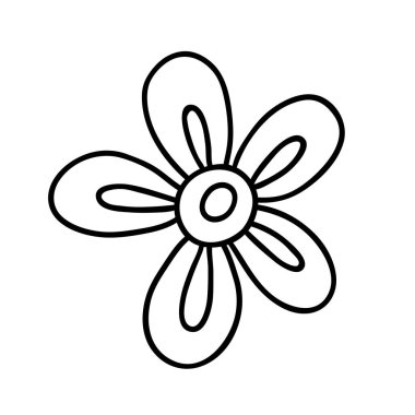 Sosyal medya hikayesi için çiçek ikonu. El çizimi papatya çayı