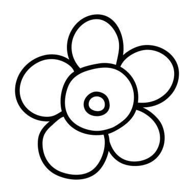 Çiçek hattı sanat logosu elementi. Sosyal medya hikayesi için çiçek ikonu. El çizimi papatya çayı