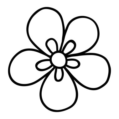 Sosyal medya hikayesi için çiçek ikonu. El çizimi papatya çayı