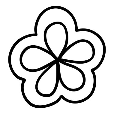 Sosyal ağ haber simgesi. Çizgi sanatı veya dış hatlarda botanik vektörü. Sevimli tek el bitkisel element çizmiş.