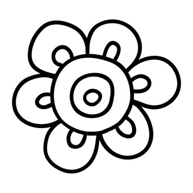 El çizimi çiçek karalaması. Çiçek hattı sanat logosu elementi. Tasarım davetiyesi, düğün kartı, sevgililer günü için dekorasyon ögesi.