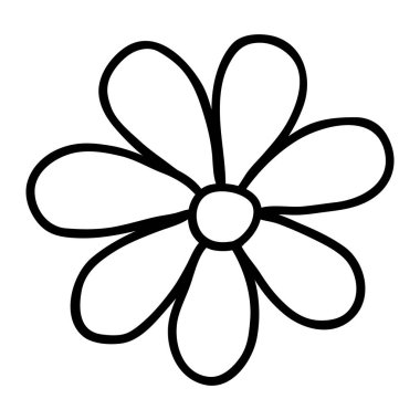 Sosyal medya hikayesi için çiçek ikonu. El çizimi papatya çayı