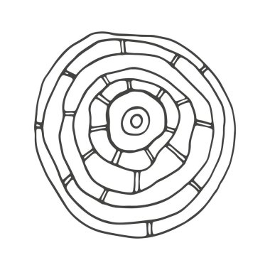 Virüs ya da bakteri el çizimi simgesi. Virüs mikrop simgesi, el çizimi biçimi