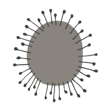 Çizgi sanatı covid-19 virüs hücresi. El Çizimi COVID-2019 Coronavirüs İllüstrasyonu