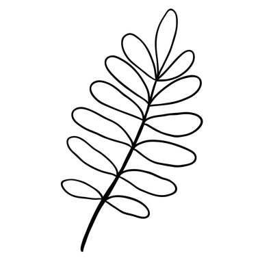 Çizgi ya da dış hatlarda botanik vektörü. Sosyal ağlar, web, reklamcılık için tasarım