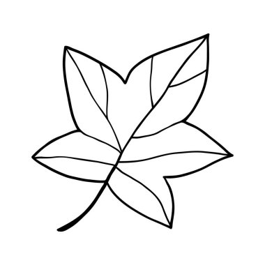 Sevimli, tek elle çizilmiş bitkisel element.