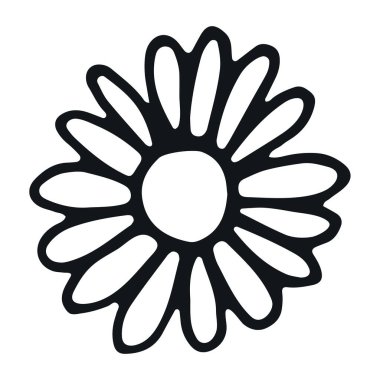 Sosyal medya hikayesi için çiçek ikonu. El çizimi papatya çayı