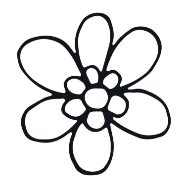 Sosyal medya hikayesi için çiçek ikonu. El çizimi papatya çayı