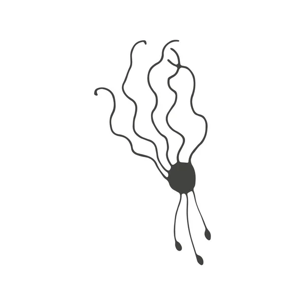 Рука Намальована Бактерія Каракулі Значок Піктограма Вірусу Корони Microbe Стиль — стоковий вектор
