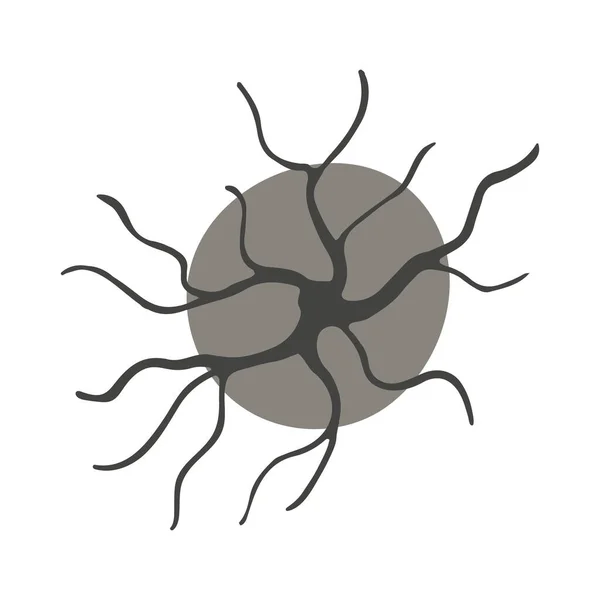 Cartoon Coronavirus Bacteria Icono Microbio Virus Contorno Dibujado Mano Estilo — Vector de stock