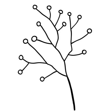 Resim kitabı dekorasyonu için el çizimi çiçek karalama elementi. Basit karalama simgesi