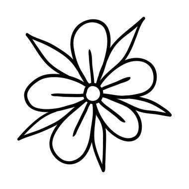 Sosyal medya hikayesi için çiçek ikonu. El çizimi papatya çayı