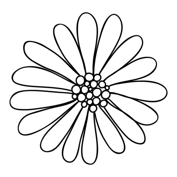 Ručně Kreslené Květinové Čmáranice Abstraktní Květinový Prvek Jednoduchá Ikona Květinových — Stockový vektor