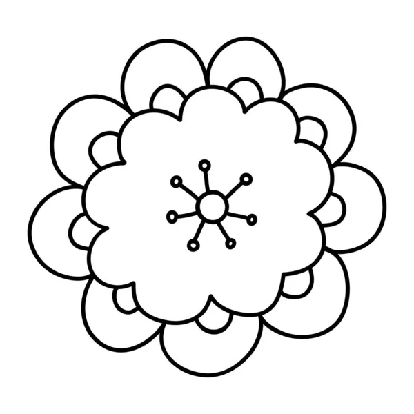 Ručně Kreslená Svatební Bylina Jednoduchý Obrys Obrysu Květiny — Stockový vektor
