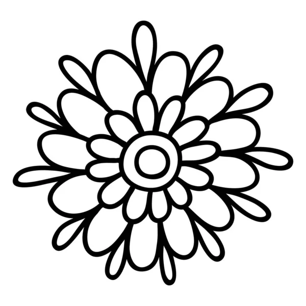 Ikona Květinové Doodle Pro Příběh Sociálních Médií Ručně Kreslený Heřmánek — Stockový vektor