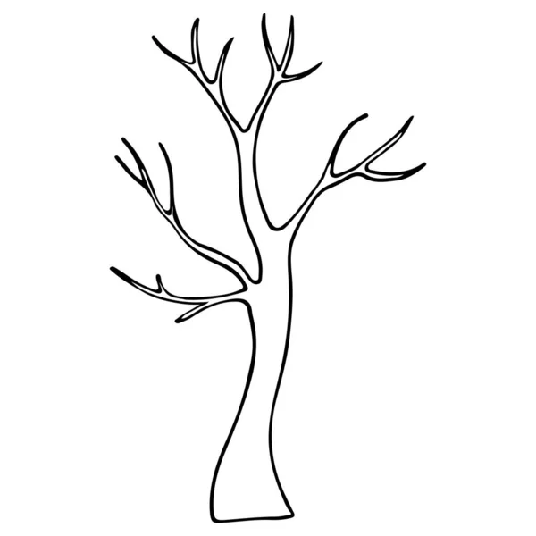 Чернильная Ручка Нарисованная Значок Логотипа Старое Дерево Абстрактное Дерево Стиле — стоковый вектор