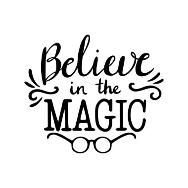 Elle çizilmiş Noel Mektubu. Kaligrafi vektör çizimi. Harfler - sihre inanın. Yazılı sihirli el yazmalarına inan