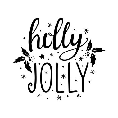 El Yazması Mürekkep Mektubu. Kış tatili için el yazması mektuplar. El çizimi Harfler - Holly Jolly