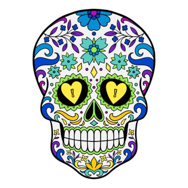 Renkli Meksika Şeker Kafatası