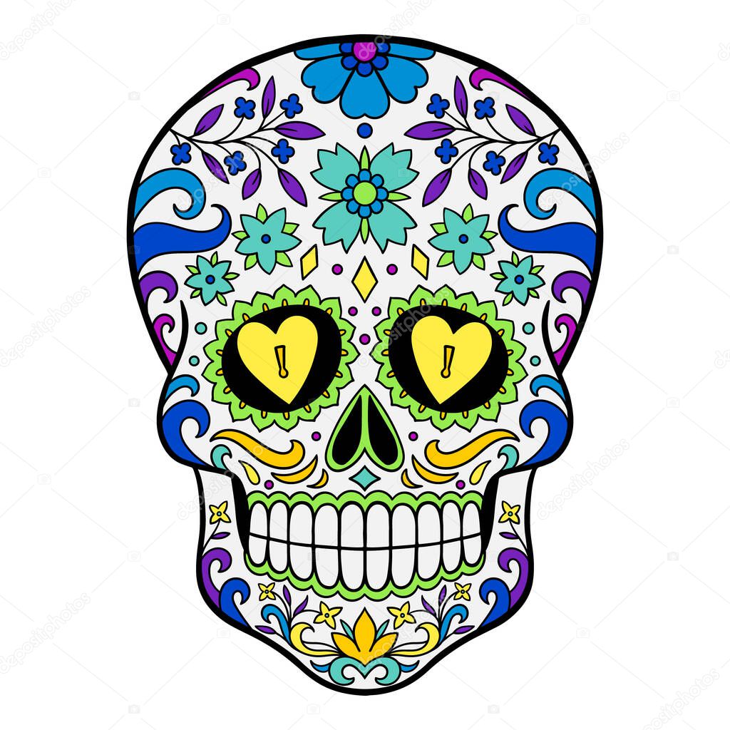 Colorful Mexican Sugar Skull