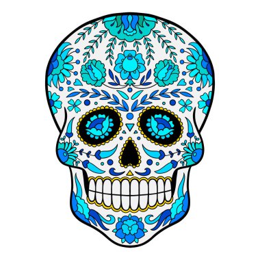 The Dead 'in renkli şeker kafatası günü. Renkli Meksika Şeker Kafatası