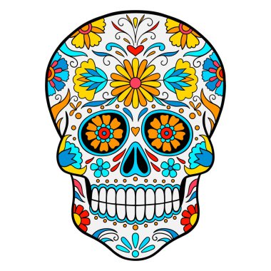 Day of the Dead celebration Sugar Skull. colorful Mexican sugar skull. Sugar skull, day of death vector illustration