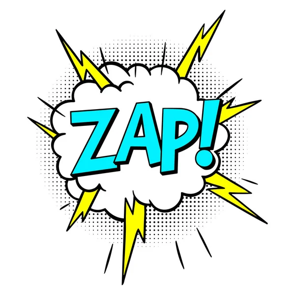 Zap Pop Art Handgetekend Ontwerp — Stockvector